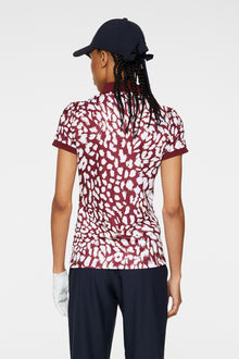 Women | Tour Tech Print Polo | Glitch Leo Lime