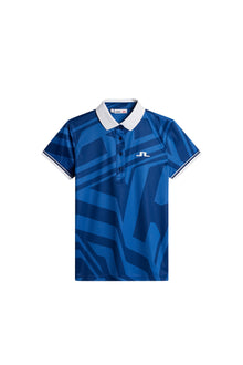 Felicite Print Polo in US Golf Blue by J.Lindeberg