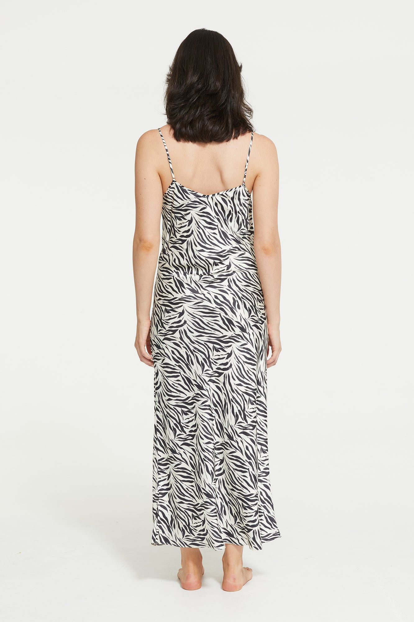 Zafina Slip | Brushstroke Zebra Print