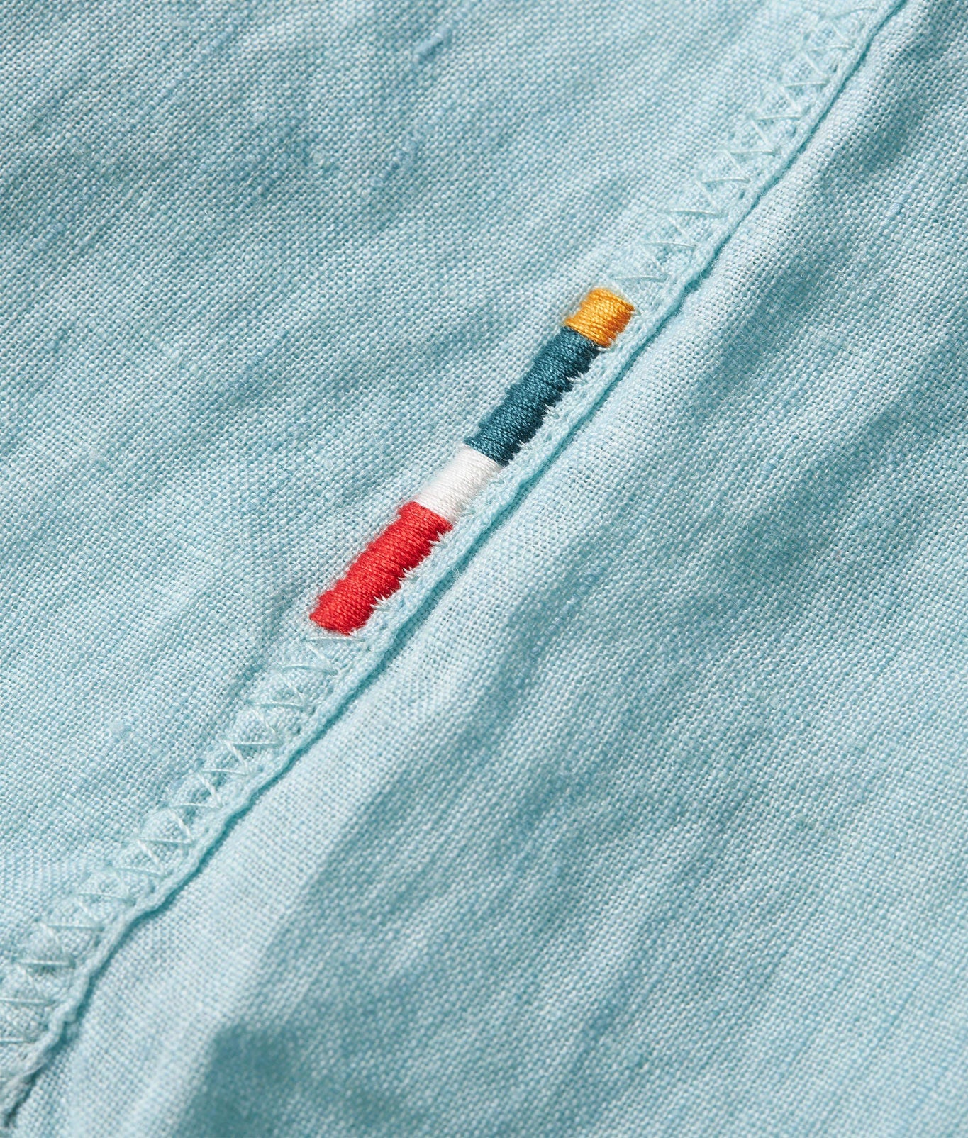 Giles Lino Tailored Fit Classic Collar Linen Shirt Woven | Light Sky Pool
