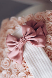 Girl | Abigail Satin Bow Socks | Mauve