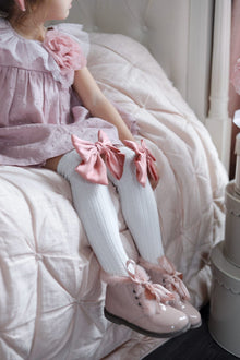 Girl | Abigail Satin Bow Socks | Mauve