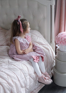 Girl | Abigail Satin Bow Socks | Mauve
