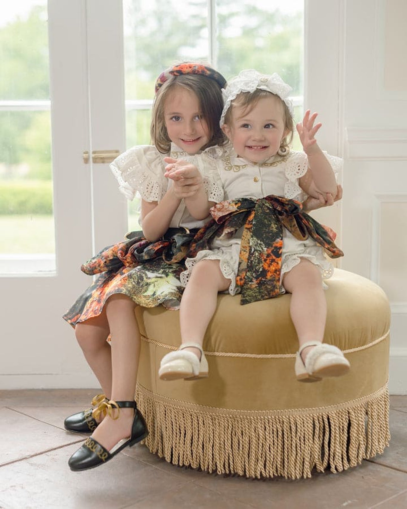 Girl | Alexis Brown Floral Print Skirt with Belt