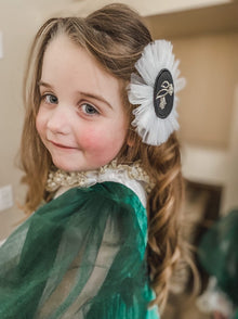 Girl | Aurora Embroidered and Hair Clip | White x Black