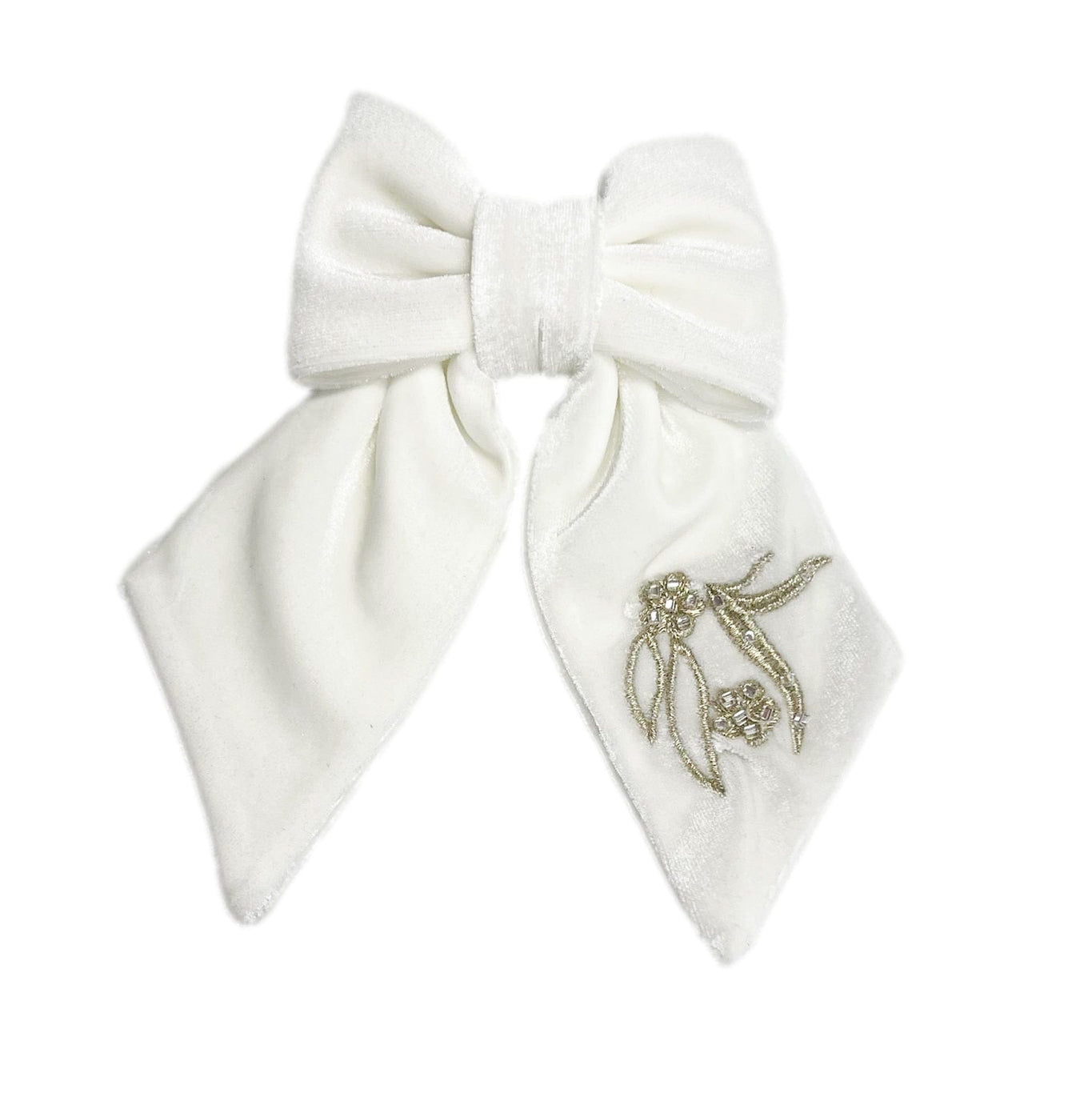 Girl | Aurora Velvet Hair Bow | Ivory
