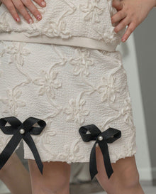 Girl | Ava Ivory Flower Bow Skirt