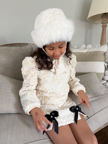 Girl | Ava Ivory Flower Bow Skirt
