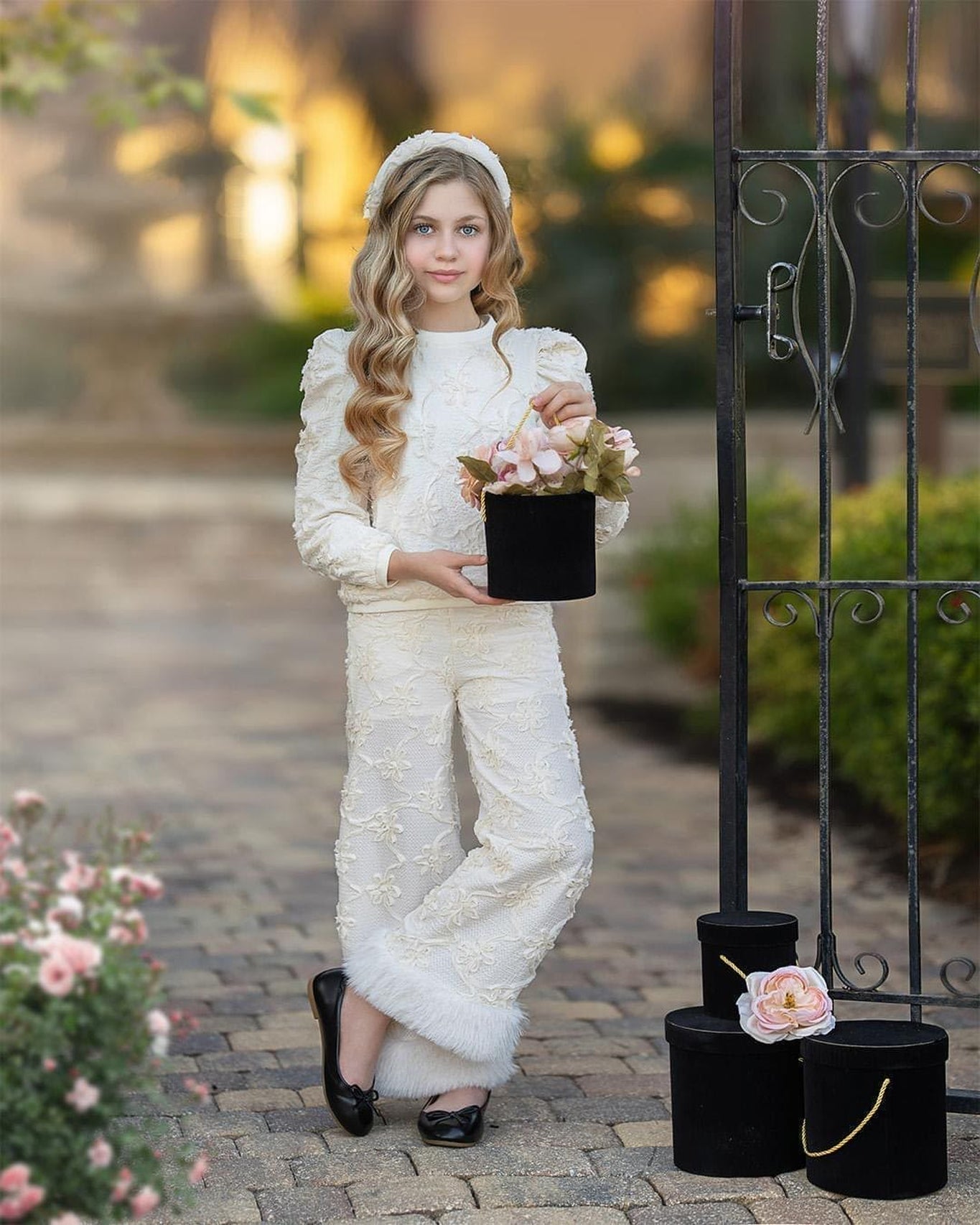 Girl | Ava Ivory Flower Sweater