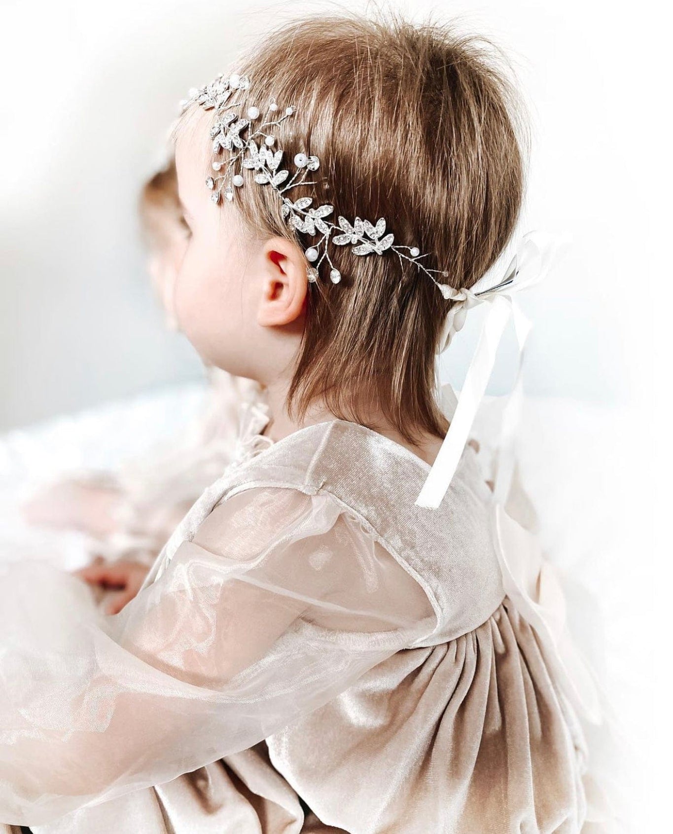 Girl | Flower Hair Garland | Silver
