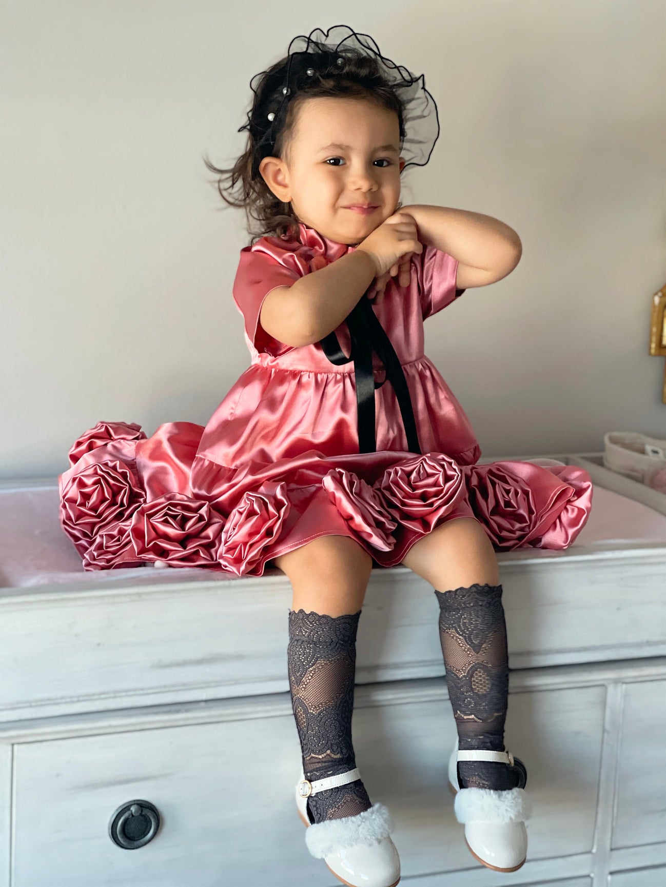 Girl | Satin Dress | Rose