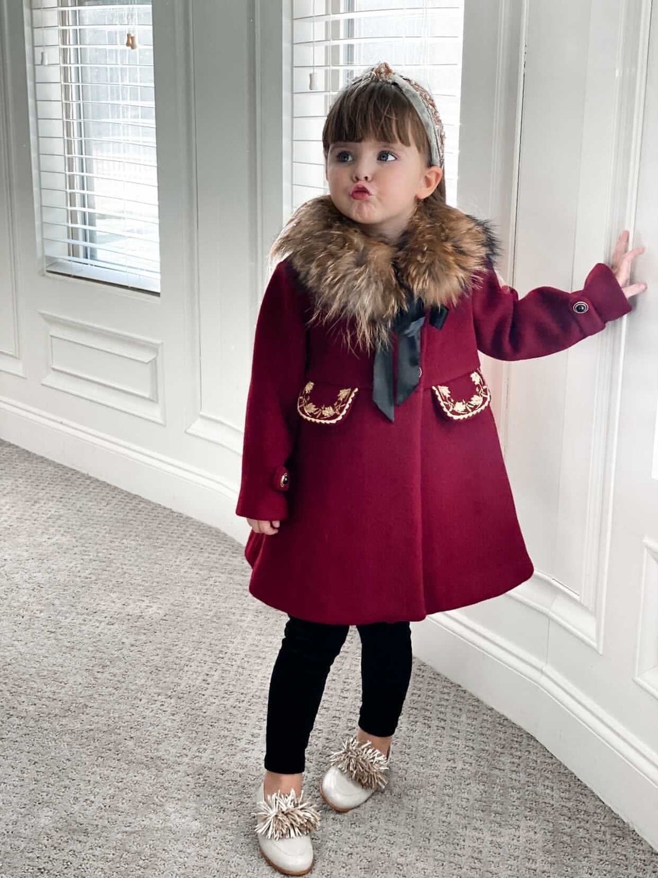 Girl | The Empress Garnet Wool Coat | Red
