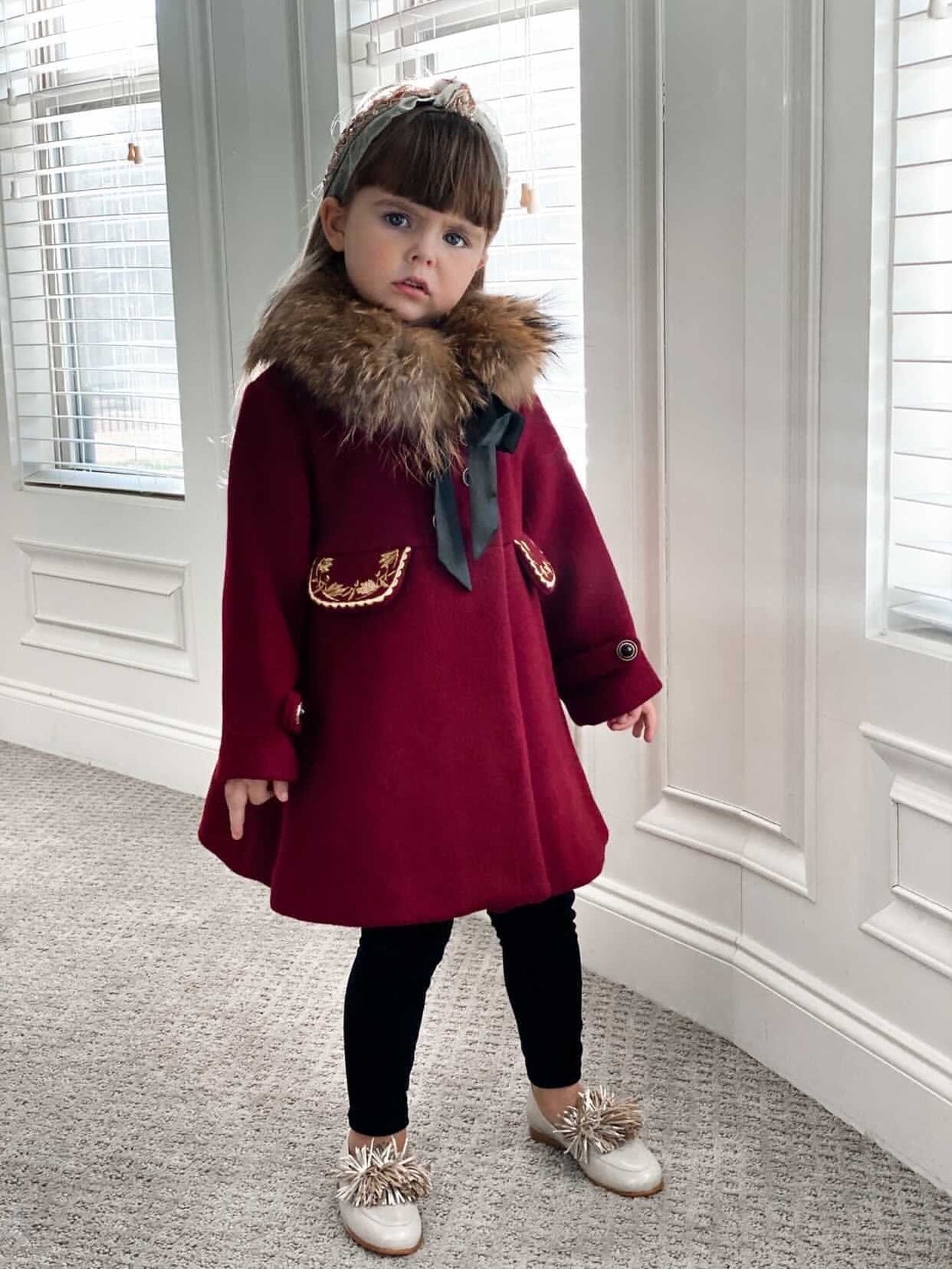 Girl | The Empress Garnet Wool Coat | Red
