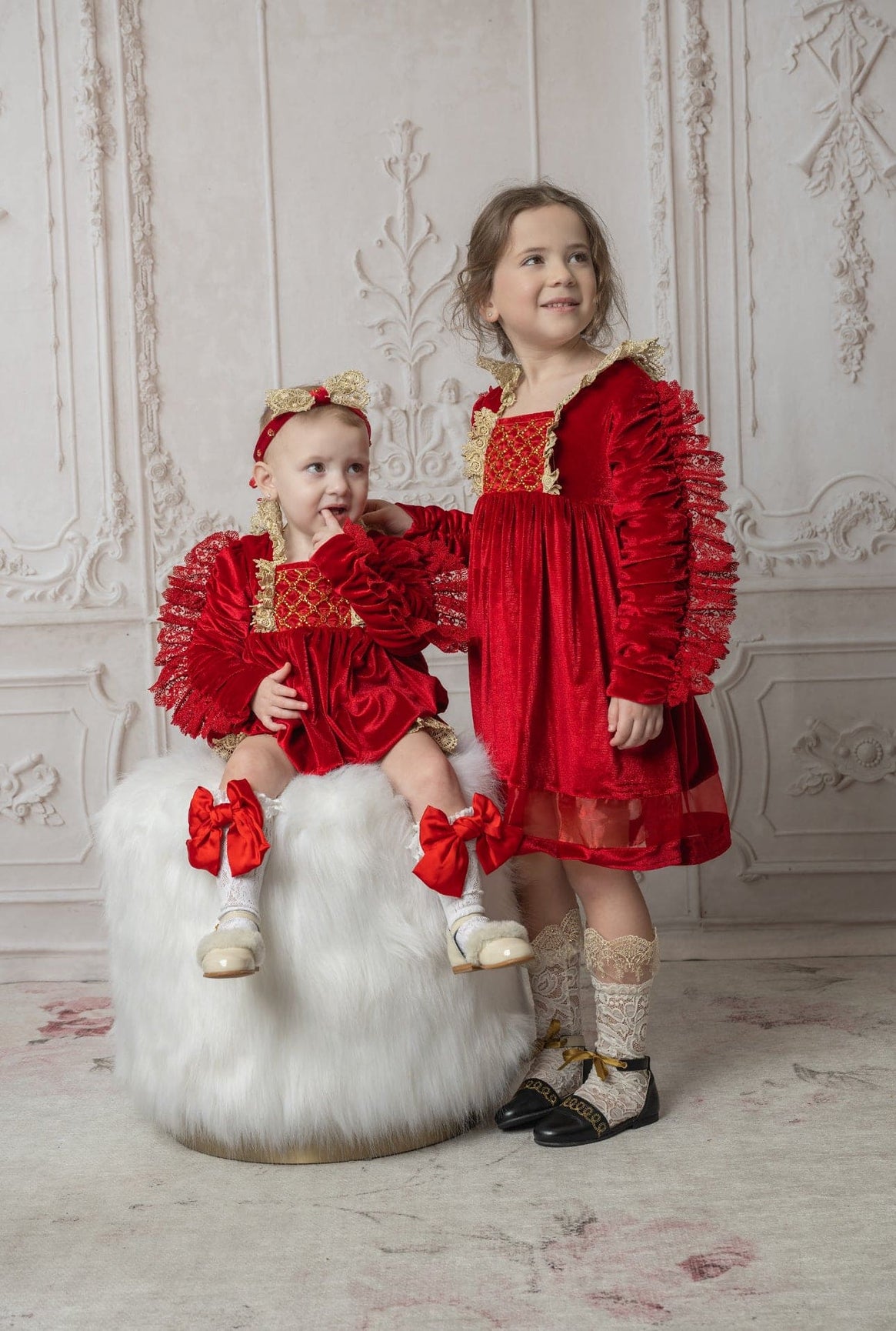 Girl | Victoria Velvet Dress | Red