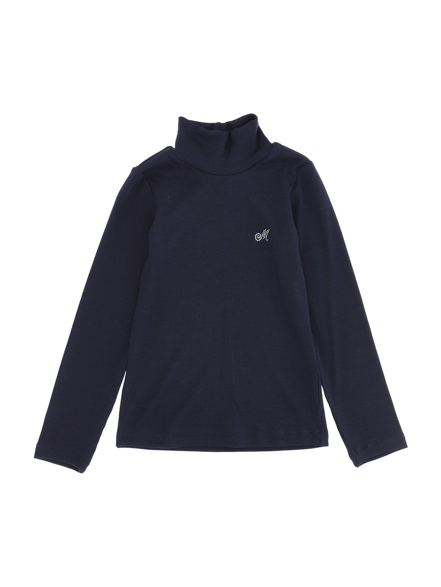 Girls | Ribbed Viscose  Turtleneck | Dark Blue