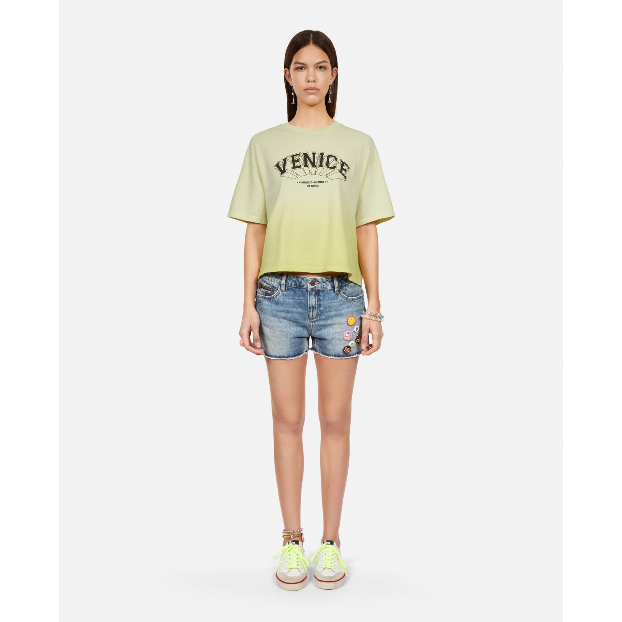 Gradient T-Shirt With Venice Serigraphy | Women | Bright Yellow