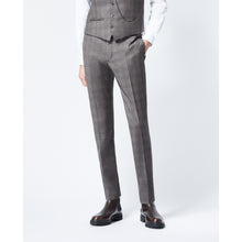 Gray Wool Check Suit Pants | Men | Dark Grey