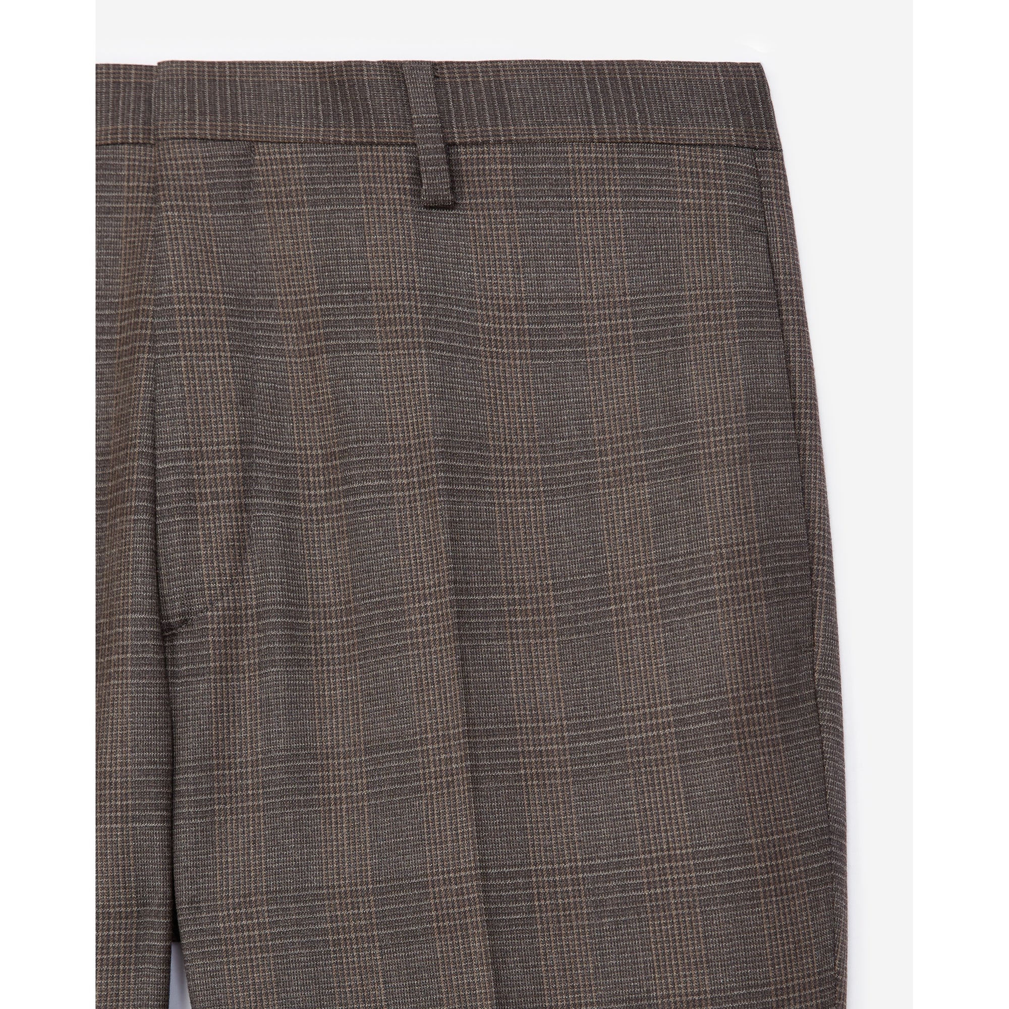 Gray Wool Check Suit Pants | Men | Dark Grey