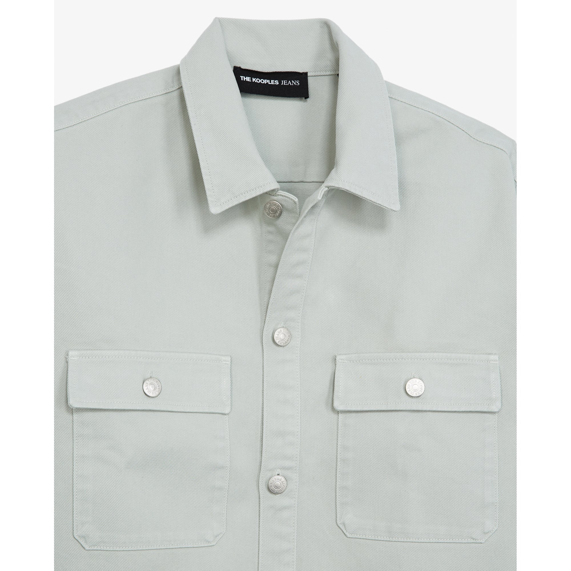 Green Denim Shirt With Pockets | Men | Mint