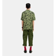 Green Printed Short Sleeve Shirt | Men | Khaki Black