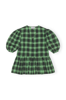 Green Seersucker Check Wrap Blouse | Peapod