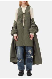 Green Tech Seersucker Oversized Shell Coat | Beetle