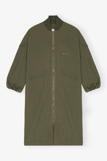 Green Tech Seersucker Oversized Shell Coat | Beetle