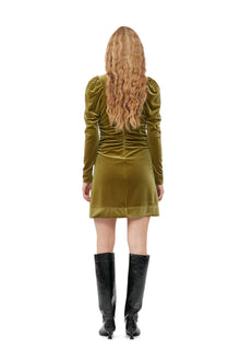 Green Velvet Jersey Mini Dress | Avocado