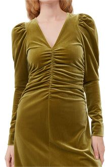 Green Velvet Jersey Mini Dress | Avocado