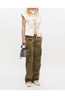 Green Washed Twill Trousers | Kalamata