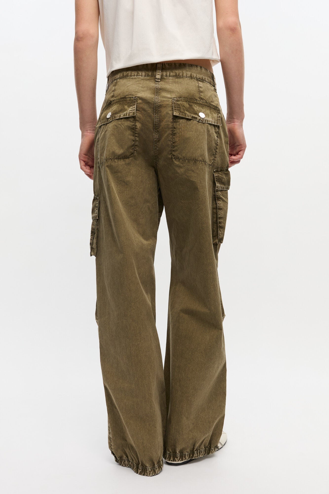 Green Washed Twill Trousers | Kalamata
