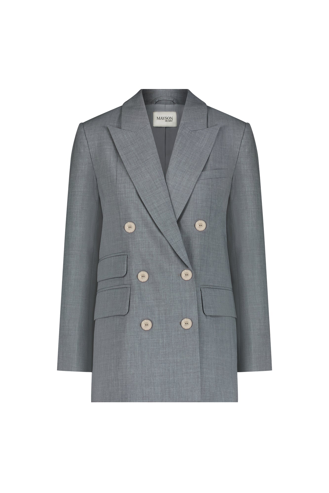 Double Breasted Blazer | Grey Crosshatch