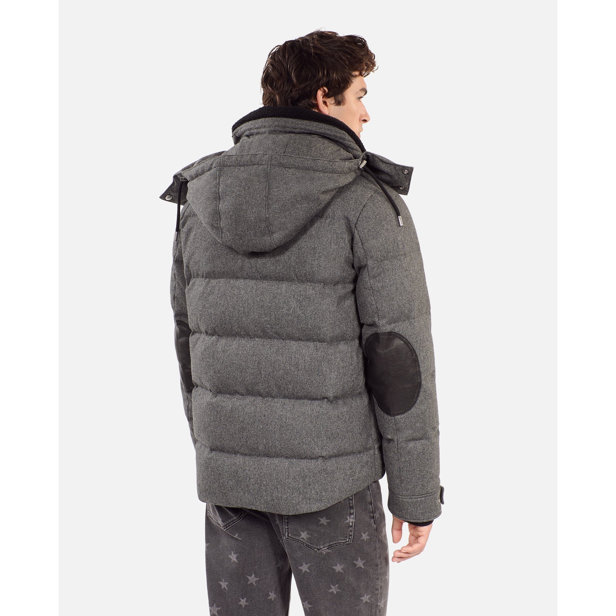 Grey Flannel Down Jacket | Men | Gris Clair