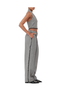 Grey Herringbone Suiting Vest | Frost Gray