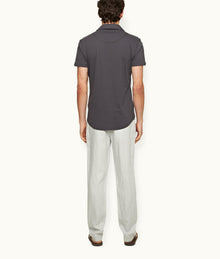 Griffon Linen Tailored Fit Washed Linen Trousers | White Jade