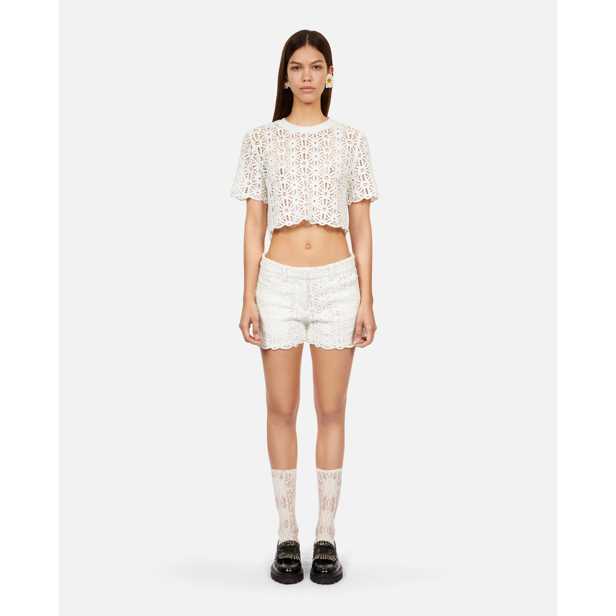 Guipure Shorts | Women | White