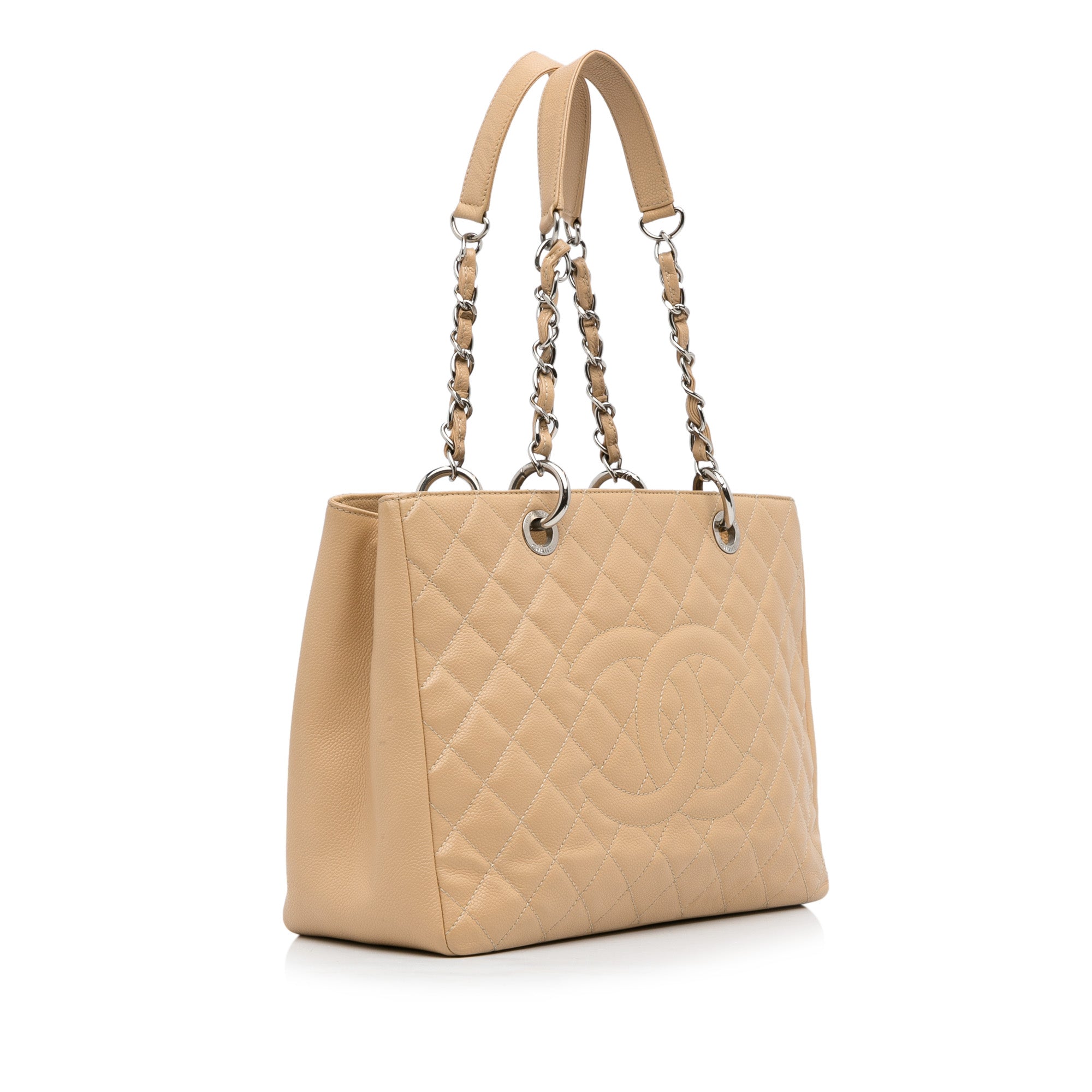 Chanel Pre-Owned Caviar Grand Shopping Tote | Women | Brown x Light Beige