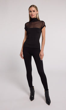 Avril Mesh Combo Top | Black