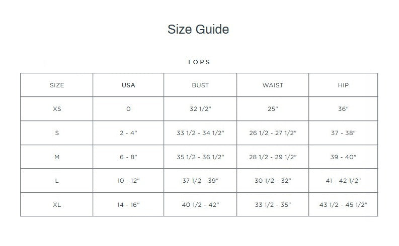 Product size guide