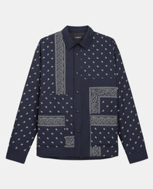 Quilted Jacket | Men | Navy Ecru