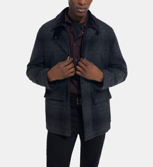 Gray Checked Jacket | Men | Grey Black