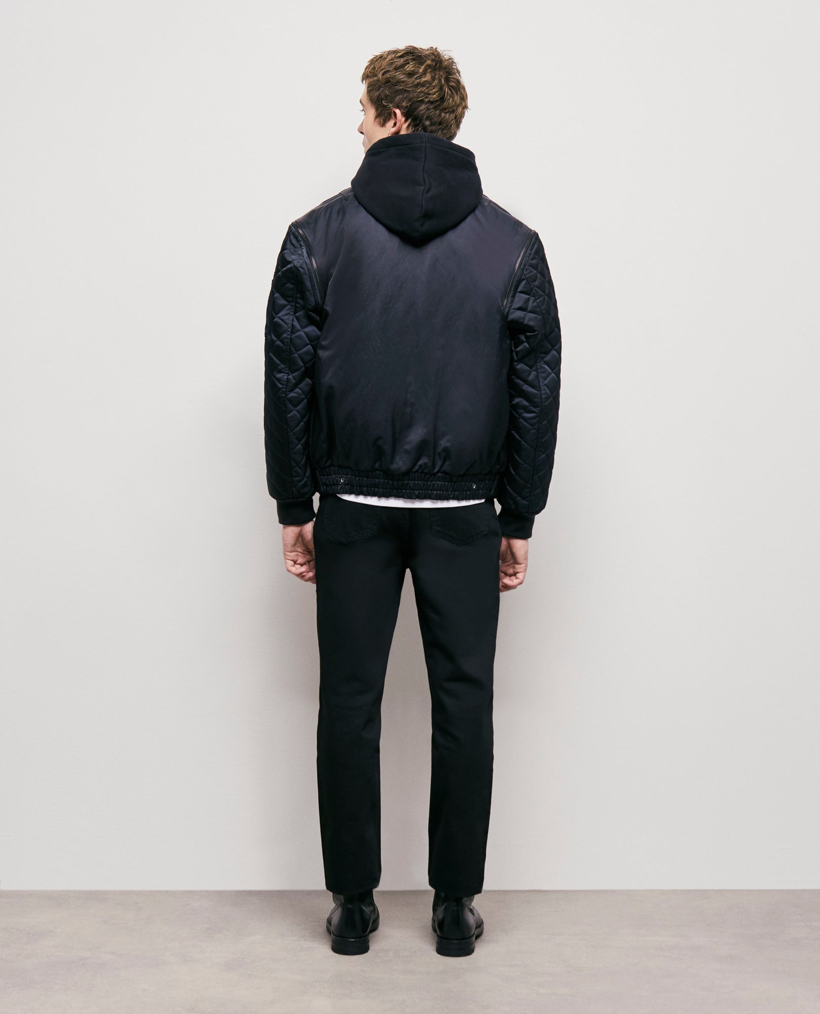 Bomber Jacket With Detachable Sleeves | Men | Black