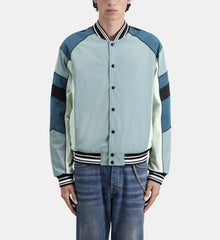 Blue And Green Jacket With Patchwork | Men | Celadon