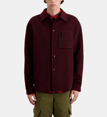 Burgundy Wool-Blend Overshirt Jacket | Men | Bordeaux x Navy