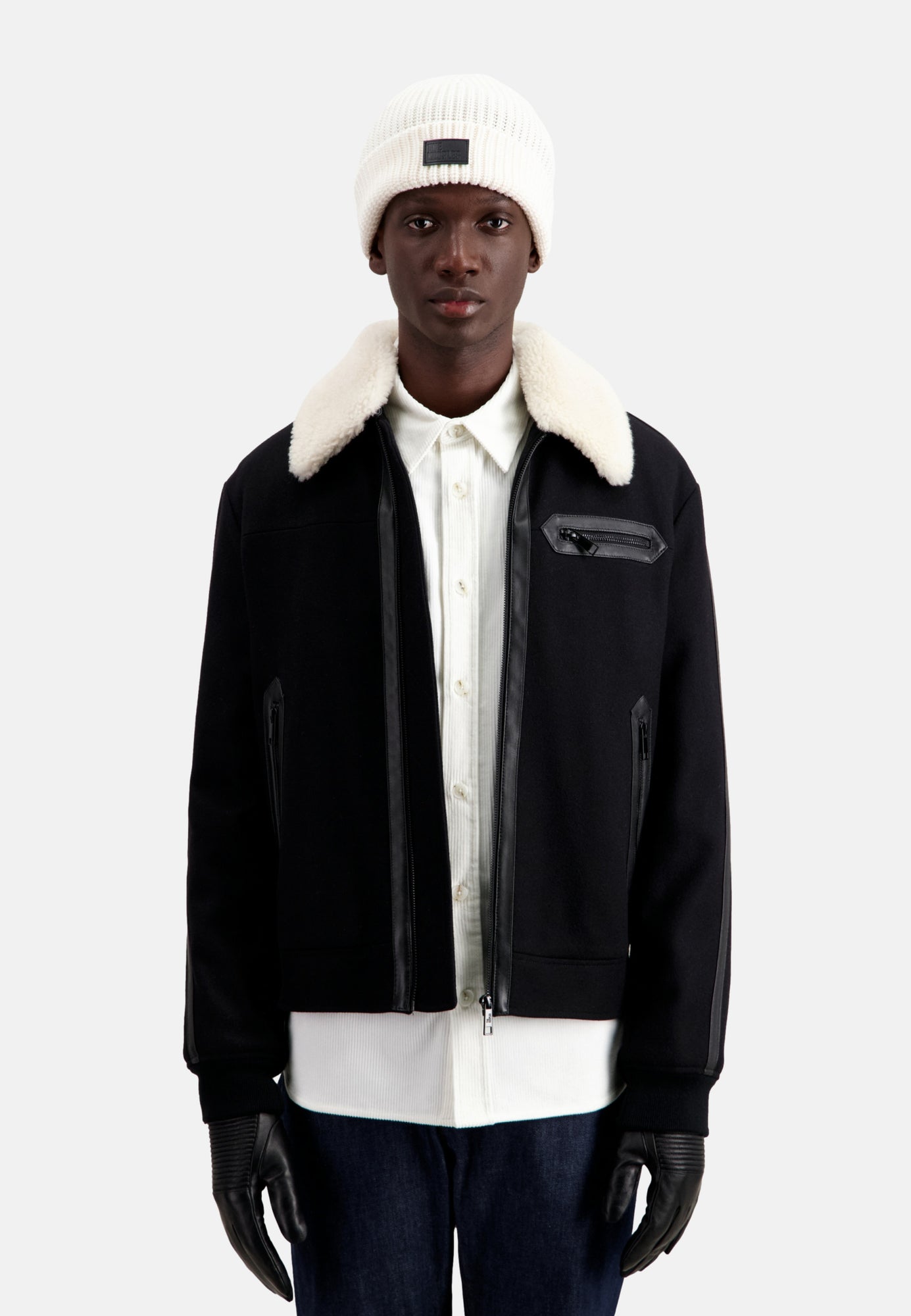 Wool-Blend Bomber Jacket | Men | Black