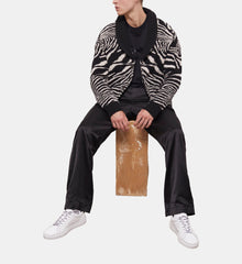 Printed Wool Sweater | Men | Black x White