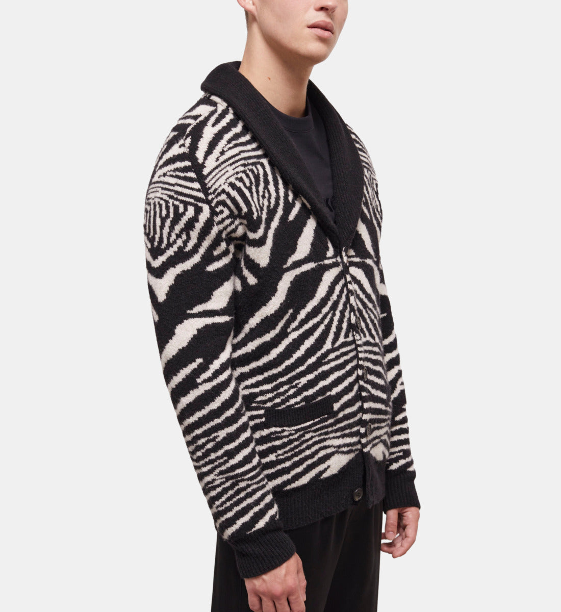 Printed Wool Sweater | Men | Black x White