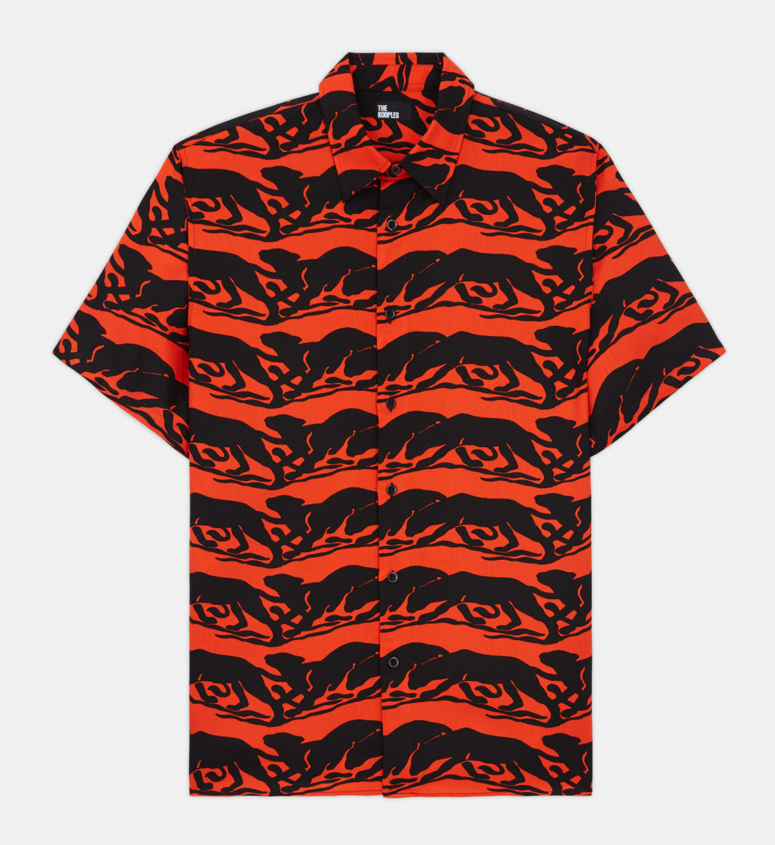 Panther Print Casual Shirt | Men | Black x Red