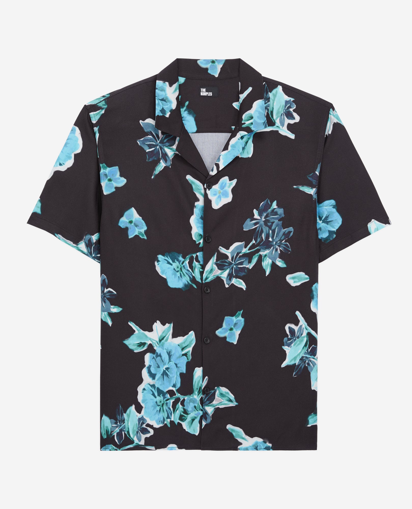 Printed Short Sleeved Shirt | Men | Black Blue