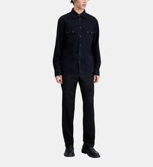 Classic Collar Denim Shirt | Men | Black Washed